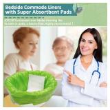 Commode Liners for Bedside Commode with Super Absorbent Pad 50 Pack Disposable Bags Universal Fit All Standard Toilet Chair Bucket - Retail: $19
