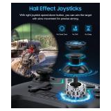 Dual Hall Effect PC Controller-Enhanced Wireless Bluetooth Controller with Hall Joysticks & Triggers & Joystick Speed Down for PC Windows/iPhone/Android/Switch/Steam/TV (With USB Dongle & Phone Clip) 