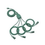 DEWENWILS Outdoor Extension Cords, Total 58FT (Max Length 40FT from End to End), Heavy Duty Extension Cord, Extension Cord with Switch for Outdoor/Indoor String Lights, Green - Retail: $38