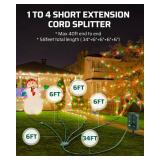 DEWENWILS Outdoor Extension Cords, Total 58FT (Max Length 40FT from End to End), Heavy Duty Extension Cord, Extension Cord with Switch for Outdoor/Indoor String Lights, Green - Retail: $38