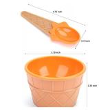 Lawei 24 Pack Plastic Ice Cream Bowls with Spoons, Reusable Fun Ice Cream Cups Bulks, 6 Cartoon Candy Color Cute Ice Cream Dessert Bowls Set for Sundae Frozen Yogurt Summer Holiday Parties - Retail: $