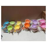 Lawei 24 Pack Plastic Ice Cream Bowls with Spoons, Reusable Fun Ice Cream Cups Bulks, 6 Cartoon Candy Color Cute Ice Cream Dessert Bowls Set for Sundae Frozen Yogurt Summer Holiday Parties - Retail: $