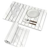 Large Stone Dish Drying Mats for Kitchen Counter, 28"(L)x16"(W) Marble-Pattern, Fast Drying Collapsible Dish Drying Mat, Eco-Friendly Absorbent Diatomaceous Earth Mats for Match Countertop - Retail: $