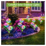 BONLION 4 Pack Solar Garden Lights Decor: Upgraded Outdoor Lights - Colorful Dandelion Flower Light - Bright Solar Lights with 36 LED for Women Yard Pathway Outside Decorations