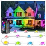 LITSOUL 300FT Permanent Outdoor Lights for House Waterproof, Smart RGB Eave LED Lighting with 16 Million Colors, IP67 Outdoor Strip Lights for Christmas Halloween Holiday Daily Decorations (300FT)