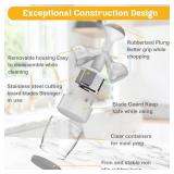 Food Chopper, Vegetable Chopper with Container, Onion Chopper Vegetable Cutter, Manual Veggie Chop Handheld Food Chopper for Garlic, Nut, Stainless Steel Blades, Dishwasher Safe, Easy to Clean, White 