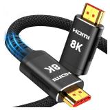 Snowkids Long HDMI Cable 25 ft, 8K 48Gbps Ultra High-Speed HDMI 2.1 Cables Cord, 10K 8K@60Hz, 4K@120Hz Compatible for TV/Laptop/Monitor/PS-5/X-box/Projector/Entertainment, Sound System & More - Retail