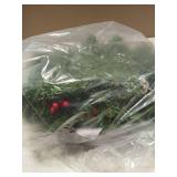 [ Timer & 8 Modes ] 9 Ft by 10 Inch 50 LED Prelit Christmas Garland Decorations Warm White Lights Thick 270 Snowy Tips 70 Red Berry 10 Pinecone Xmas Decor Garland Indoor - Retail: $33