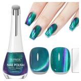 SUPWEE Green Magnetic Nail Polish, Cateye Nail Polish Non Gel Quick Dry Lacquer Manicure Gift For Women Girls 16ml/0.54 oz - Retail: $9
