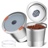Noalto Reusable K Cups and Coffee Pods,Universal stainless steel k Cups for Keurig 2.0 and 1.0 Coffee Makers machine(2pack) - Retail: $13