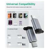 LERTOSEN Lightning to USB C Adapter 4 Pack, Fast Charging & Data Sync for iPhone 15/16/17 Pro/Pro Max, Charger Adapter Accessory (Not for Audio/OTG) - Retail: $8