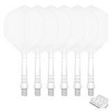 CyeeLife 6pcs Molded Dart Flights and Shafts,one Piece Integrated Accessory CF02A White-S - Retail: $12