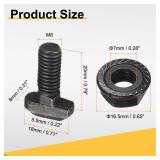 uxcell 8pcs M8x20mm t Slot Drop-in Bolt, Carbon Steel Hammer Head Bolts t Shape Stud Sliding Screw with M8 Hexagon Flange Nuts for European Standard 40 Series Aluminum Profile - Retail: $8