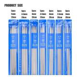 woshilaoDS 35pcs Double Pointed Knitting Needle Sets, 20 cm/7.8 inch Stainless Steel Metal Knitting Needles with Double Ended for Beginner, Sock Knitting Gauge 2 mm/2.5 mm/3 mm/3.5 mm/4 mm/4.5 mm/5 mm