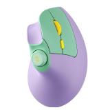 seenda Ergonomic Mouse Wireless, MOU-302 Bluetooth Vertical Mouse Rechargeable, Ergo Optical Mice with 1000/1600/2400 DPI, Volume Knob, 3 Multi-Device Connectivity for Computer/PC/Laptop/Mac, Purple -
