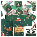 16pcs Surprise Gift Box Explosion for Money, 2025 Newly Folding Pop-Up Explosion Gift Box, Surprise Box Gift Box for Money, Christmas Boxes Explosion Gift Box for Money and Birthday(Green) - Retail: $