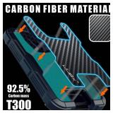 LIUGX Carbon Fiber Badge Holder, No-Clip Version, ID Card Holder,Heavy Duty Id Holder (Holds 6 Cards),for Office Police Worker Outdoor,Black - Retail: $20