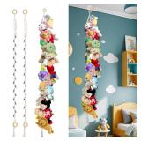 wewoaia 80" Cotton Hanging Storage Chain For Stuffed Animals Storage with 20 Metal Clips Stuffed Animal Display Holder Chain for Wall or Corner Nursery Play Room(2pcs) - Retail: $10