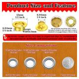 803Pcs Grommet Eyelet Pliers Kit, 1/4 Inch Grommet Tool Kit with 800 Metal Eyelets, Grommet Hand Press kit for Leather Crafts(Inside Dia: 6.4mm/Outer Dia: 12mm (A.I.S.)/Flange Width: ~3mm) - Retail: $