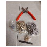 803Pcs Grommet Eyelet Pliers Kit, 1/4 Inch Grommet Tool Kit with 800 Metal Eyelets, Grommet Hand Press kit for Leather Crafts(Inside Dia: 6.4mm/Outer Dia: 12mm (A.I.S.)/Flange Width: ~3mm) - Retail: $