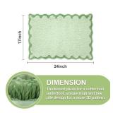 ORTIGIA Small Green Scalloped Bath Mat, Cute Plush Microfiber Scallop Bathroom Rugs Non Slip Washable Quick Dry Absorbent, Bathmat Carpet for Shower Stall Vanities Kitchen Floor Entrance, 17x24 - Reta