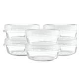 ELEGANT DISPOSABLES (8 Ounce 10 Pack) Clear Twist cap Containers with Clear Top Screw on Lids Twist Top Food Storage Freezer Containers - Retail: $16