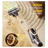 RENDOW Cordless Vacuum Cleaner, 65Mins 550W 45Kpa Stick Vacuum, Self-Standing Vacuum Cleaners for Home with LED Display, Anti-Tangle Rechargeable Vacuum Cordless for Pet Hair/Carpet/Hard Floor - Retai