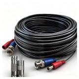 LETONDA BNC Video Cable - 4mm Thickened Upgraded Version A Safer More Reliable Integrated BNC Video Power Extension Cable for Security Camera CCTV Monitoring and DVR System installations (1, 16.4ft) -