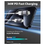 BOUTOP [MFi Certified] USB C to Lightning Adapter Support 36W PD Fast Charging with Anti-Loss Design Compatible with iPhone Gray -2 Pack - Retail: $7