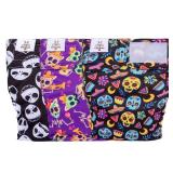 CuteBone Washable Halloween Dog Diapers Female No Tail Hole 3 Pack Reusable Doggie Period Training Pants for Docked-Tail Frenchie French Bulldog Boston Terrier Without Tail WWD09XS - Retail: $14