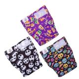 CuteBone Washable Halloween Dog Diapers Female No Tail Hole 3 Pack Reusable Doggie Period Training Pants for Docked-Tail Frenchie French Bulldog Boston Terrier Without Tail WWD09XS - Retail: $14