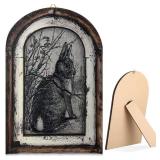 GlikCeil 12x8 Inch Bunny Decor French Country Decor, 3D Rustic Wooden Vintage Rabbit Wall Decor, Farmhouse Rabbit Art Poster for Home and Easter Decoration, 3D with Frame Easel - Retail: $12