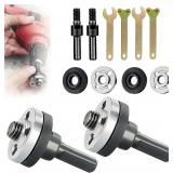2-Pack Electric Drill Angle Grinder Connecting Rod Set, 10mm Adjustable Rotary Driver Cutter Shaft Accessories Drill Angle Grinder Adapter With Spanner For Cutting Disc, Polish Disc And Polish Sponge 
