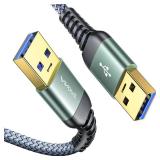 AINOPE USB to USB Cable, USB 3.0 A to A Male to Male Cable [Never Rupture] Double End Type A Cord Compatible with Hard Drive Enclosures, KVM, DVD Player, TV, Laptop Cooler, 3.3Ft/Grey - Retail: $7