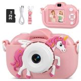Kids Camera Toddler Toys for Girls, 3-12 Year Old Girl Birthday Gifts Toys, 48MP HD Kids Digital Camera for Kids, 1080P HD Video Toddler Camera Kid Toys Gifts for 3 4 5 6 7 8 9 10 Year Old Girls - Ret