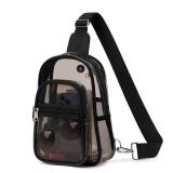 Clear Bag for Stadium Events, Clear Backpack Purse for Women Waterproof TPU Crossbody Fanny Pack for Concert Football Sport Hiking Travel, Black - Retail: $18