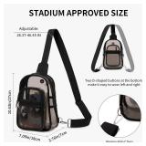 Clear Bag for Stadium Events, Clear Backpack Purse for Women Waterproof TPU Crossbody Fanny Pack for Concert Football Sport Hiking Travel, Black - Retail: $18