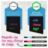 Cinch! 16x12-Inch Chalkboard Weekly Menu - Magnetic Meal Planner Board for Refrigerator - Reusable Black Menu Board with 3 Neon Liquid Chalk Markers - Weekly Food Planner for Kitchen Organization - Re