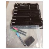 Cinch! 16x12-Inch Chalkboard Weekly Menu - Magnetic Meal Planner Board for Refrigerator - Reusable Black Menu Board with 3 Neon Liquid Chalk Markers - Weekly Food Planner for Kitchen Organization - Re