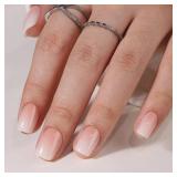 WAFOLOZE Ombre Press On Nails Square - Short Reusable Soft Gel Art Nails Tips Kit, Fake Nails with Glue, 16 Sizes - 32Pcs - Retail: $9