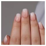 WAFOLOZE Ombre Press On Nails Square - Short Reusable Soft Gel Art Nails Tips Kit, Fake Nails with Glue, 16 Sizes - 32Pcs - Retail: $9