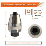 Damaged Bolt and Stud Extractor Tool, Grips and Removes 1/4-Inch to 1/2-Inch Studs, Broken Bolt and Stud Remover for Broken, Damaged, Rounded Off, Painted, and Rusted Tight Bolts - Retail: $17