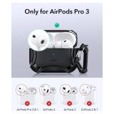 ESR for AirPods Pro 3 Case (2025), Compatible with Airpods Pro 3rd Generation Case (USB-C Cable), Magnetic Lid, MagSafe Ready, Powerful Drop Protection, Cyber Series, Black - Retail: $16