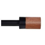 Wood Curtain Rods for Windows 32 to 150 Inches(2.7-12.5ft),3/4 inch dia with Wood Grain Finials, for Bedroom,Kitchen and patio Adjustable by splicing add/reduce each rod (32
