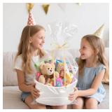 12 Pack Small Woven Basket with Gift Bags and Ribbons,Woven Gift Baskets Empty, White Woven Rope Baby Gift Empty Baskets for Gifts and Storage - Retail: $46
