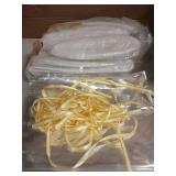 12 Pack Small Woven Basket with Gift Bags and Ribbons,Woven Gift Baskets Empty, White Woven Rope Baby Gift Empty Baskets for Gifts and Storage - Retail: $46