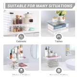 Hampsele Acrylic Kitchen Cabinet Organizer Shelf, Spice Rack, Plate and Cupboard Storage Riser, Versatile Pantry Shelf, Durable Clear Countertop Organizer for Home and Kitchen(4 PCS) - Retail: $40