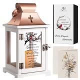HugMemories Memorial Lantern, Bereavement Sympathy Gifts for Loss of Loved One Mother Father Brother Sister, Sympathy Lantern Condolences Funeral Gifts in Memory of Loved One with LED Candle - Retail: