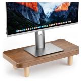 NestNeat Monitor Stand Riser, 16Inch Wood Desk Organizer with Monitor Stand & Storage Computer Monitor and Laptop Riser Multifunctional Laptop Stand Desk Organizer for Office Home Screen/Laptop Walnut