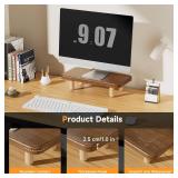 NestNeat Monitor Stand Riser, 16Inch Wood Desk Organizer with Monitor Stand & Storage Computer Monitor and Laptop Riser Multifunctional Laptop Stand Desk Organizer for Office Home Screen/Laptop Walnut